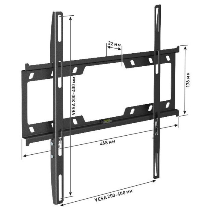 Кронштейн для телевизора Holder F4614-B черный 32"-55" макс.40кг настенный фиксированный - фото 51621220