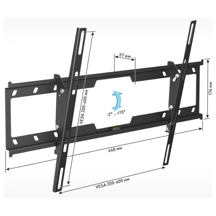 Кронштейн для телевизора Holder LCD-T6628-B черный 32"-70" макс.40кг настенный наклон - фото 51621236