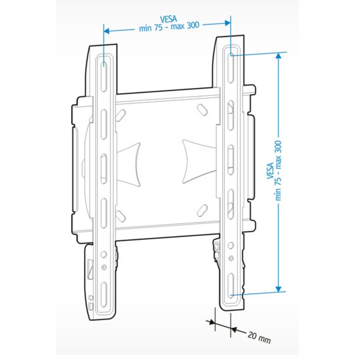 Кронштейн для телевизора Holder LCDS-5045 металлик 19"-40" макс.45кг настенный фиксированны   107046 - фото 51621250