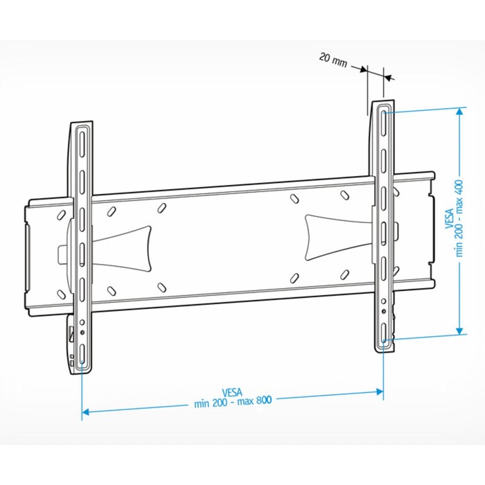 Кронштейн для телевизора Holder PFS-4017 черный 32"-60" макс.40кг настенный фиксированный - фото 51621271