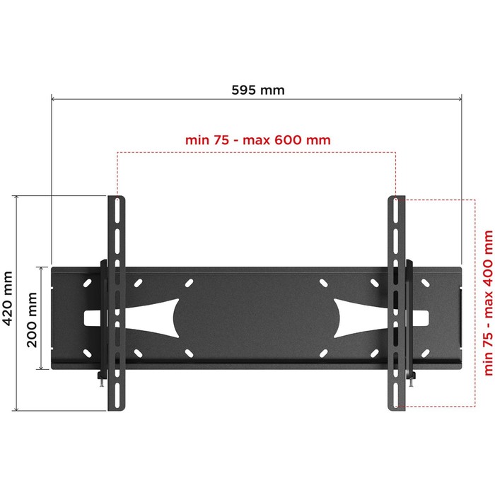 Кронштейн для телевизора Holder PTS-4006 черный 32"-60" макс.40кг настенный наклон - фото 51621280