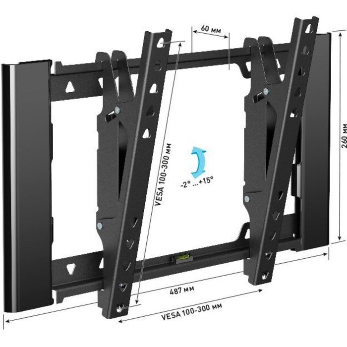 Кронштейн для телевизора Holder T3929-B черный 22"-47" макс.45кг настенный наклон - фото 51621288