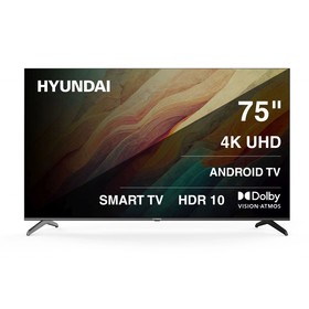 Телевизор LED Hyundai 75" H-LED75BU7009 Android TV Frameless черный 4K Ultra HD 60Hz DVB-T   1070478