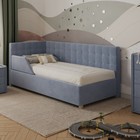 Кровать «Версаль» без ПМ, 110×200 см, с бортиком, левая, премиум велюр, лондонский туман - фото 110780756
