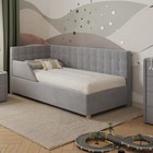 Кровать «Версаль» без ПМ, 110×210 см, с бортиком, левая, премиум велюр, звёздная пыль - фото 110780812