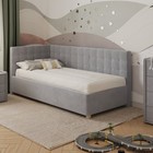 Кровать «Версаль» без ПМ, 80×190 см, с бортиком, левая, премиум велюр, цвет звёздная пыль - Фото 2