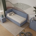 Кровать «Версаль» без ПМ, 80×190 см, с бортиком, левая, премиум велюр, лондонский туман - Фото 6