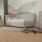 Кровать «Версаль» без ПМ, 80×190 см, с бортиком, левая, премиум велюр, цвет лунный луч - Фото 5