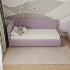 Кровать «Версаль» без ПМ, 80×190 см, с бортиком, левая, премиум велюр, пыльная сирень - Фото 7