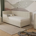 Кровать «Версаль» с ПМ, 100×210 см, с бортиком, левая, премиум велюр, лепестки ландыша - фото 110781704