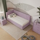 Кровать «Версаль» с ПМ, 90×190 см, с бортиком, левая, премиум велюр, цвет бутоны вишни - Фото 6