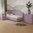 Кровать «Версаль» с ПМ, 90×190 см, с бортиком, левая, премиум велюр, цвет бутоны вишни - Фото 8
