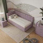 Кровать «Помпиду» без ПМ, 80×190 см, левая, премиум велюр, цвет пыльная сирень - Фото 5