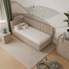 Кровать «Помпиду» с ПМ, 100×200 см, левая, премиум велюр, цвет песчаный бриз - Фото 6