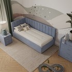 Кровать «Помпиду» с ПМ, 100×200 см, левая, премиум велюр, цвет лондонский туман - Фото 6