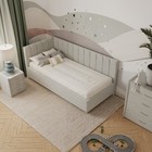 Кровать «Помпиду» с ПМ, 100×200 см, левая, премиум велюр, цвет лунный луч - Фото 6