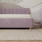 Кровать «Помпиду» с ПМ, 100×200 см, левая, премиум велюр, цвет пыльная сирень - Фото 4