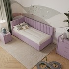 Кровать «Помпиду» с ПМ, 100×210 см, левая, премиум велюр, цвет бутоны вишни - Фото 6