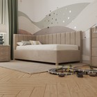 Кровать «Помпиду» с ПМ, 110×190 см, левая, премиум велюр, цвет песчаный бриз - Фото 5