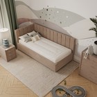 Кровать «Помпиду» с ПМ, 110×190 см, левая, премиум велюр, цвет пески касабланки - Фото 6