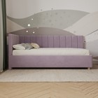 Кровать «Помпиду» с ПМ, 110×190 см, левая, премиум велюр, цвет пыльная сирень - Фото 3