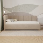 Кровать «Помпиду» с ПМ, 120×190 см, левая, премиум велюр, цвет песчаный бриз - Фото 3