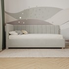 Кровать «Помпиду» с ПМ, 120×190 см, левая, премиум велюр, цвет лунный луч - Фото 3