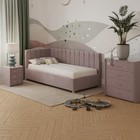 Кровать «Помпиду» с ПМ, 120×190 см, левая, премиум велюр, цвет пыльная роза - Фото 8