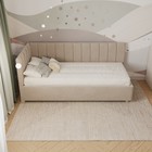 Кровать «Помпиду» с ПМ, 120×200 см, левая, премиум велюр, цвет песчаный бриз - Фото 7