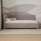 Кровать «Помпиду» с ПМ, 120×200 см, левая, премиум велюр, цвет пыльная роза - Фото 3