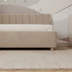 Кровать «Помпиду» с ПМ, 90×210 см, левая, премиум велюр, цвет песчаный бриз - Фото 4