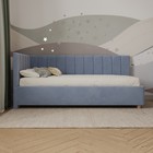 Кровать «Помпиду» с ПМ, 90×210 см, левая, премиум велюр, цвет лондонский туман - Фото 3