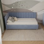 Кровать «Помпиду» с ПМ, 90×210 см, левая, премиум велюр, цвет лондонский туман - Фото 7