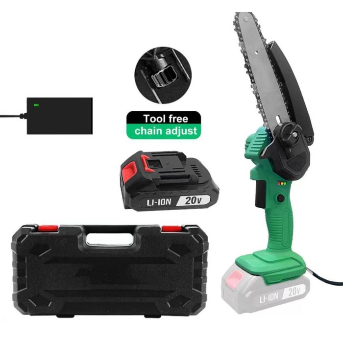

Пила цепная аккумуляторная Zitrek GreenSaw 20 Extra power, 20 В, 4 Ач, Li-ion, шина 150 мм 1070834