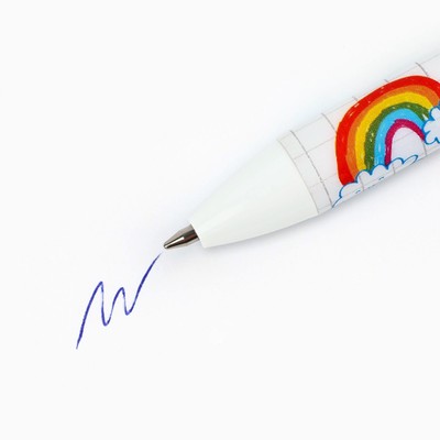 Ручка шариковая, синяя паста, 0.7 мм, пластик, автоматическая «С любовью воспитатель»