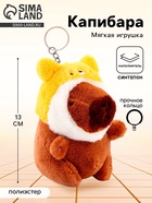 Мягкая игрушка «Капибара», в шапочке котика, 13 см - Фото 1
