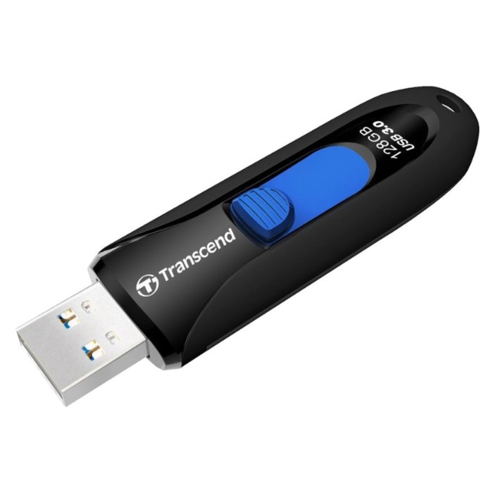 Флешка Transcend 128GB Jetflash 790 TS128GJF790K USB3.0 черный/синий - фото 51621698