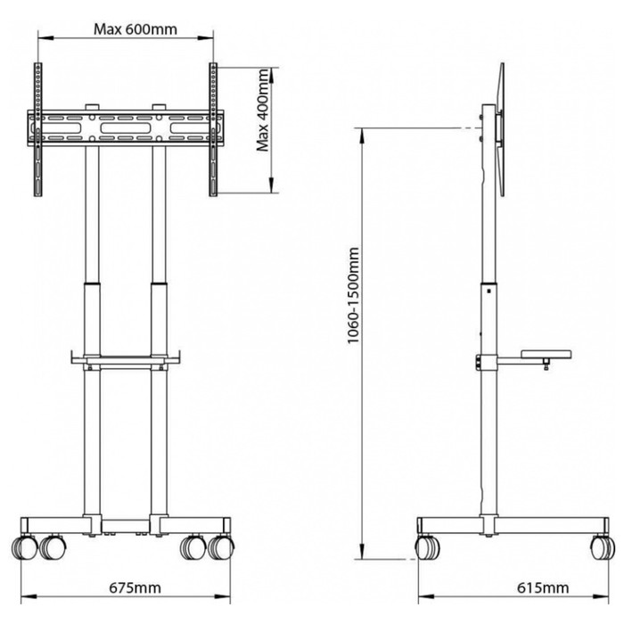 Подставка для телевизора Arm Media PT-STAND-7 черный 32"-80" макс.50кг напольный фиксирован   107046 - фото 51621704