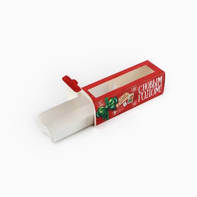 Коробочка для макарун «С Новым годом» 18×5.5×5.5 см