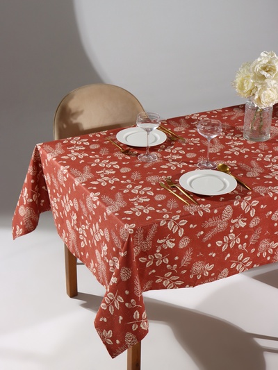 Скатерть «Этель New Year's plants» 149×220 см, 100% хл, рогожка 186 г/м²