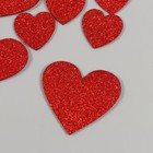 Декор для творчества "Сердечки" красные,блест. на клеевой основе, 5,5 и 3 см (набор 10 шт) - Фото 2