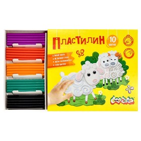 Пластилин 10 цветов 150 г "Каляка-Маляка", со стеком