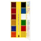 Акварель 12 цветов "Каляка-Маляка" ЗВЕРЯТА В ДОМИКЕ, с кисточкой, пластиковая упаковка - фото 25296995