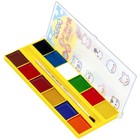 Акварель 12 цветов "Каляка-Маляка" ЗВЕРЯТА В ДОМИКЕ, с кисточкой, пластиковая упаковка - фото 25296996