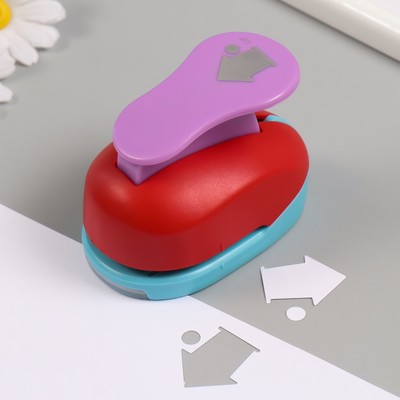 Дырокол фигурный рисунок 3.8×3.8 см «Дом», 7×5.2×9.2 см, МИКС