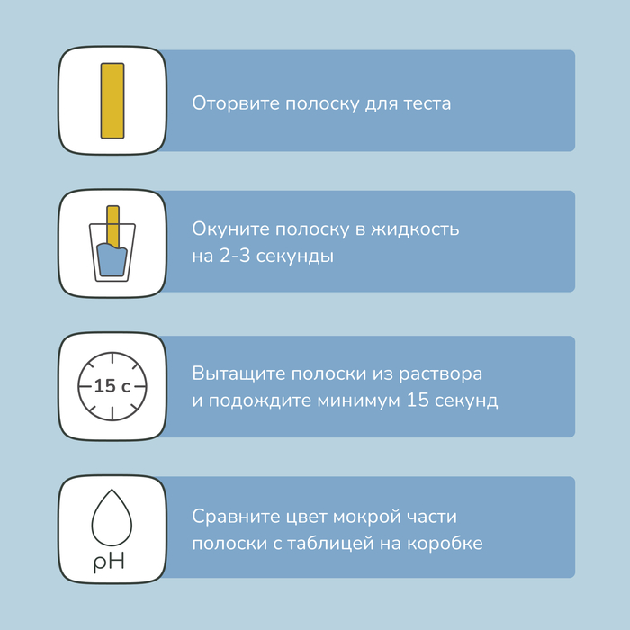 Рh-тестер, лакмусовая бумага, набор 20 шт в коробке (На англ языке)