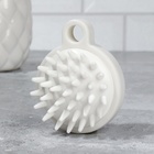 Щётка - массажёр для мытья головы, 8.5×6.8×3.6 см, белая - Фото 4