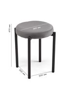 Табурет мягкий для кухни «Оливия» Velutto 32, цвет графит - Фото 2