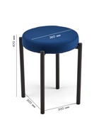 Табурет мягкий для кухни «Оливия» Velutto 26, цвет океан - Фото 2