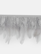 Перья петуха декоративные, на ленте, 10-15 см, 5±0.5 м, светло-серые - Фото 4